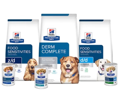 Nourritures pour chiens Prescription Diet pour les soins cutanés