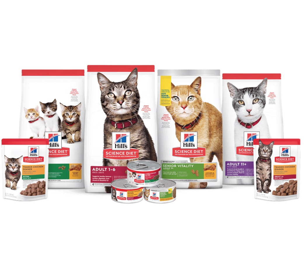 Lifestage Aliments pour chats Packshots Hillspet
