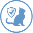 Chat avec une icône de bouclier
